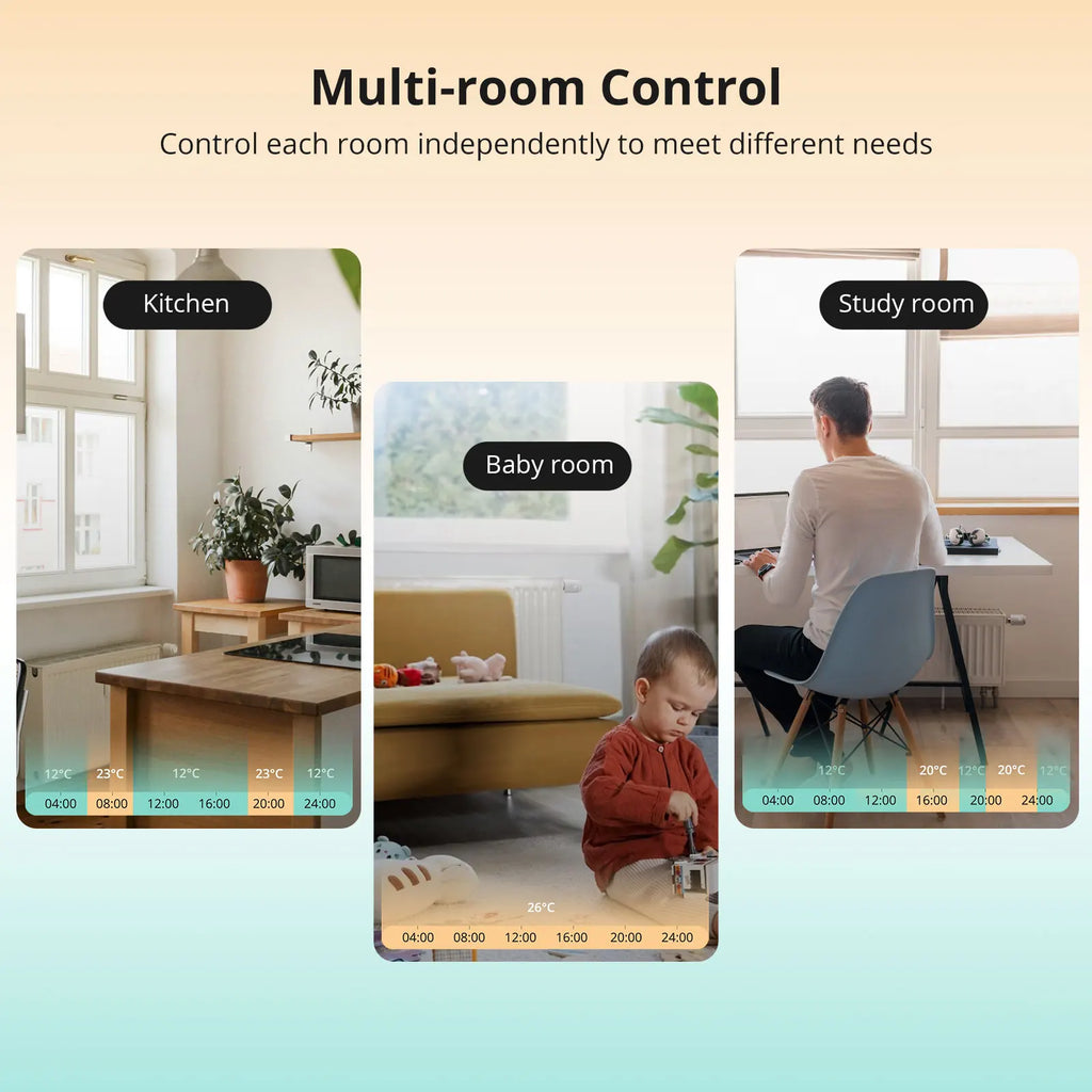 TRVZB Smart Thermostatic Radiator Valve Home Heating Controller Frost Protection Remote Group Control eWeLink Alexa 59.4×59.4×95mm
