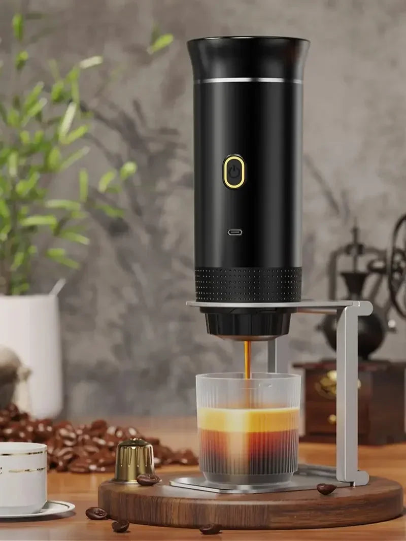 Wireless Portable Espresso Coffee Machine 3-in-1 Capsule Powder Coffee Maker for Car Home Camping Travel Black 2.0 with Bag 8.3×25.1cm
