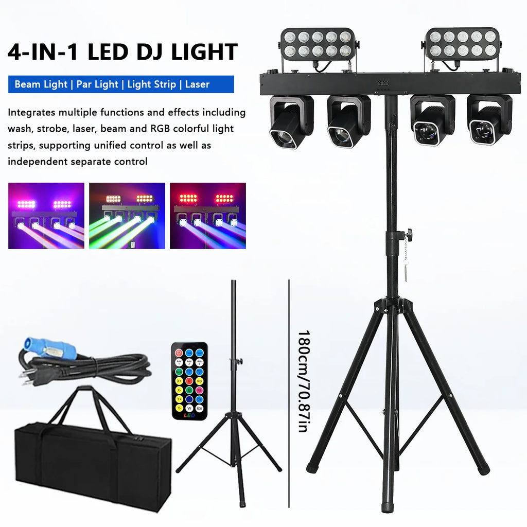 400W LED Stage Light RGBW DMX512 DJ Club Event Lighting Sound Activated Dimming Party Lamp 100-240V AU Plug 195x75.5cm