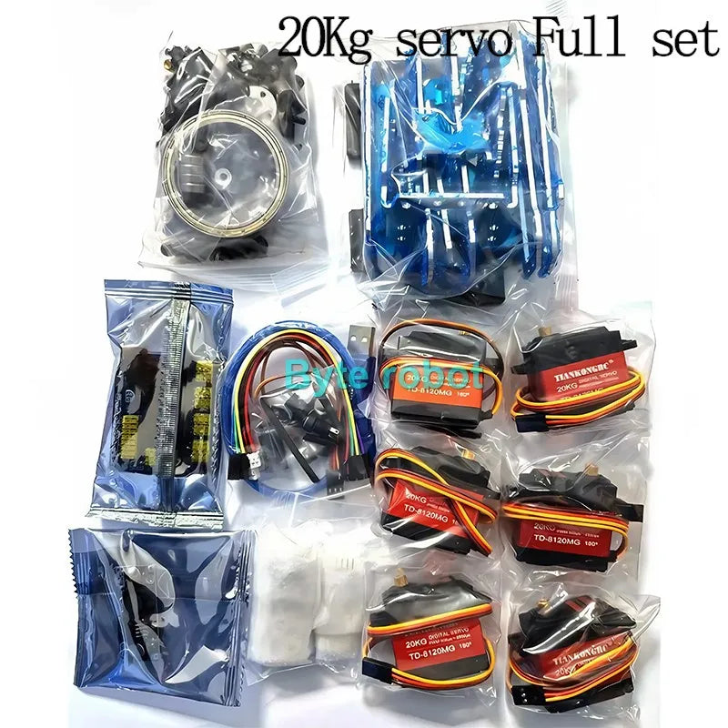 Robotic Arm Kit with APP Control Arduino Compatible Metal Robot Arm with 20KG Servos and Gripper Full Set