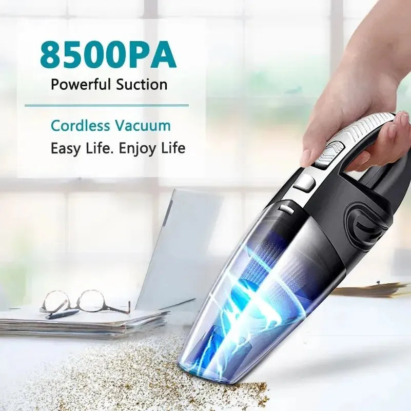 Cordless Handheld Vacuum Cleaner Powerful Cyclone Suction Rechargeable Car Home Cleaner Quick Charge Pet Hair Black