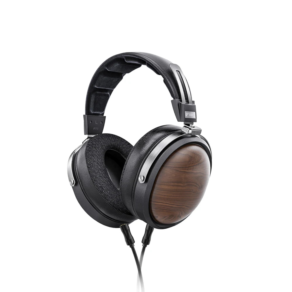 Wired Over Ear Headphones Closed-Back with Fibre Composite Drivers and Walnut Ear Cups Black Wood