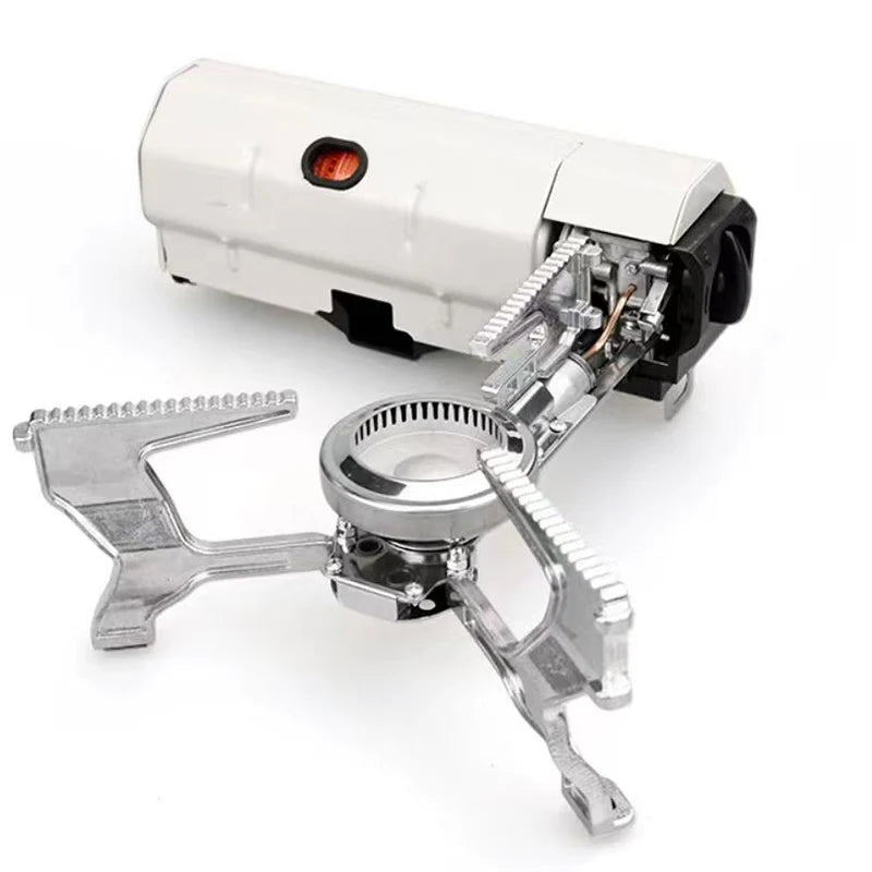 Portable Camping Cassette Gas Stove 2670W Folding Outdoor Cooker Burner for Hiking BBQ Travel Cooking White