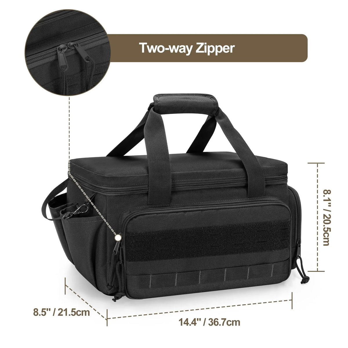 Heavy Duty Tactical Tool Bag Portable Organizer Non Slip Base Handyman Carpenter Tool Storage Case Durable Black