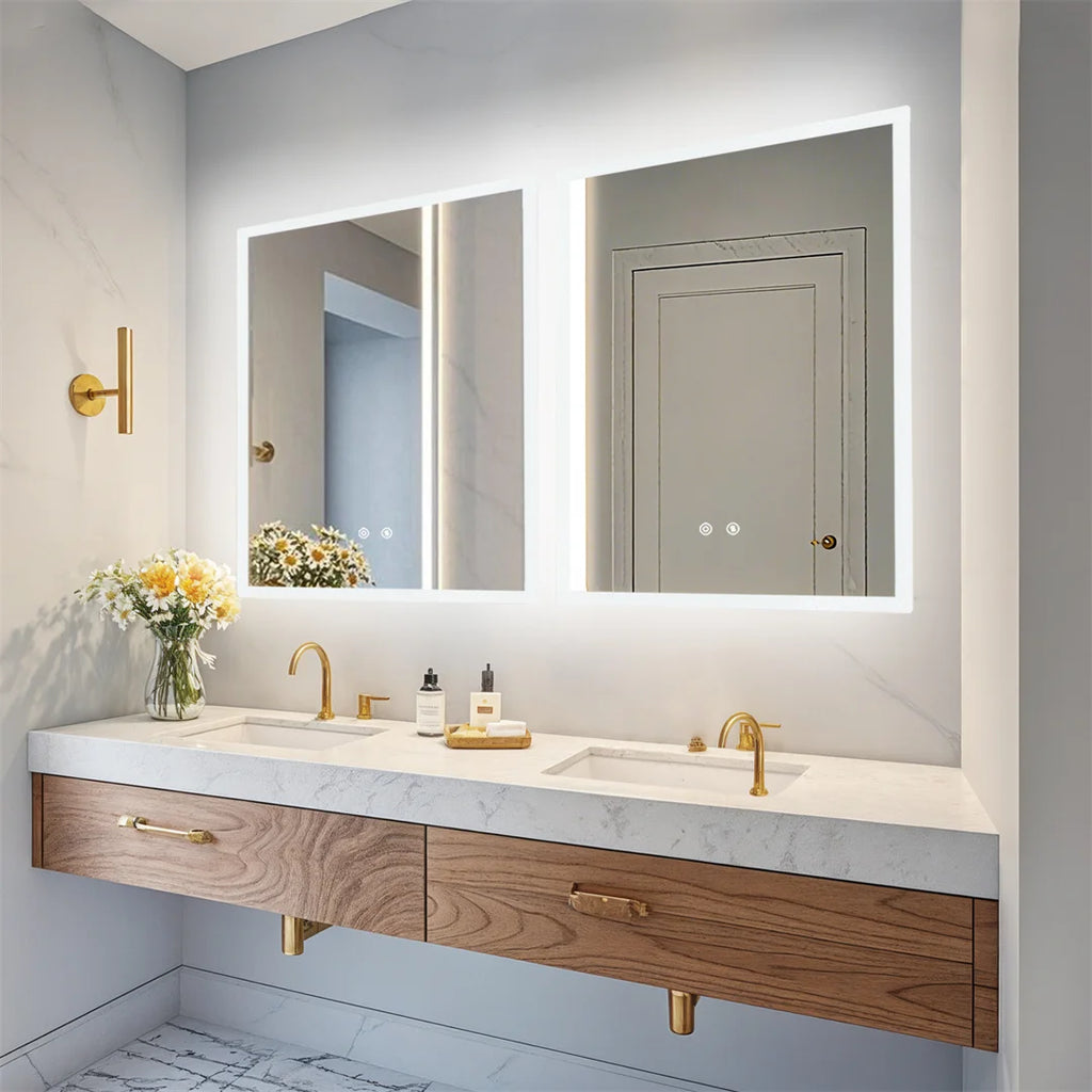 Bathroom Mirror Backlit  Anti-Fog Touch Sensor Vanity Mirror 50x70cm