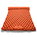 Outdoor Camping Double Inflatable Mattress Extra Wide Sleeping Pad Ultralight Folding Bed Mat Car Travel Sleeping Mat Orange