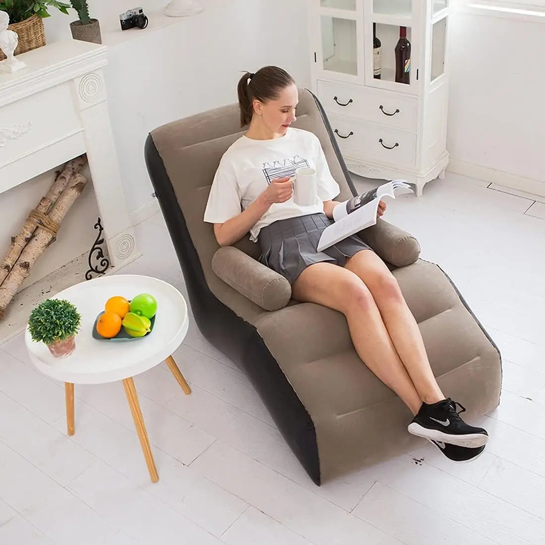 Inflatable Folding Lazy Sofa Lounge Chair Coffee 140 x 85 x 80 cm