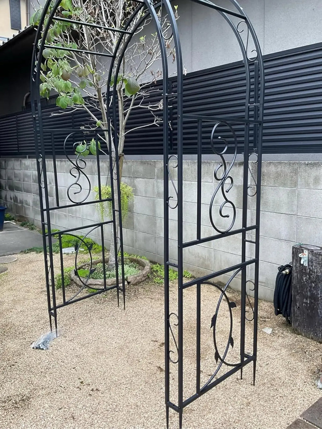 Garden Trellis Outdoor Privacy Trellis Climbing Plant and Vine Support Climbing Frame Black 134x59x215cm