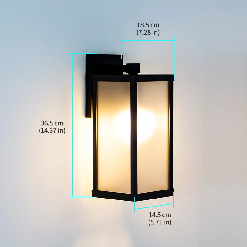 Outdoor LED Wall Light 9W Vintage Striped Black Aluminum IP65 Waterproof