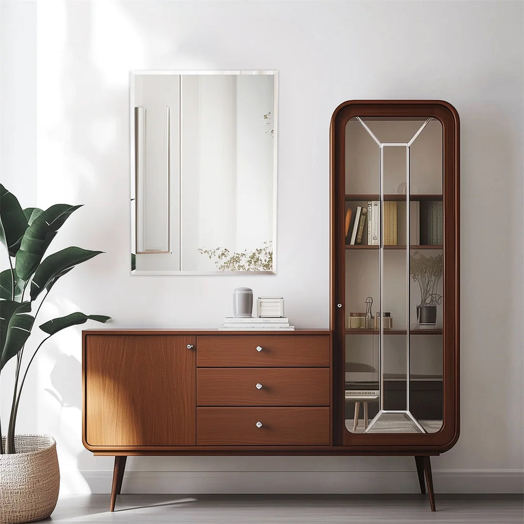 Bathroom Mirror Rectangular Shatterproof Wall Hanging Vanity Mirror 60x80cm