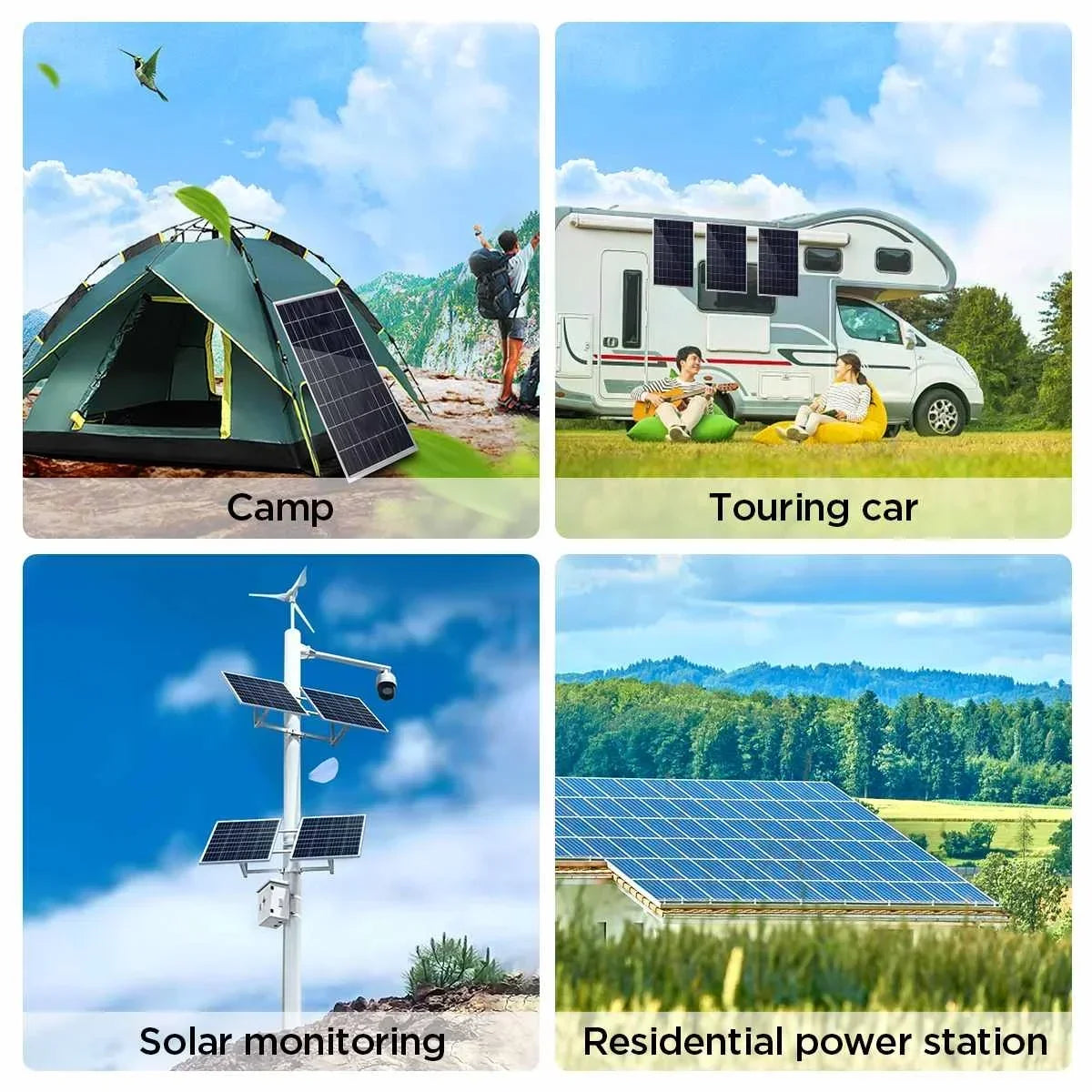 Solar Panel Kit 1000W 12V Portable Power System with 100A Charge Controller 39x32.5x1.8cm
