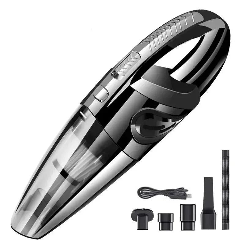 Cordless Handheld Vacuum Cleaner Powerful Cyclone Suction Rechargeable Car Home Cleaner Quick Charge Pet Hair Black