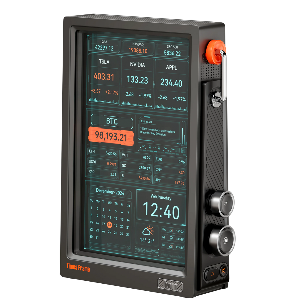 25.6cm Smart Digital Display with HD Screen, Customisable Clock, Weather, Calendar and App Control – Black