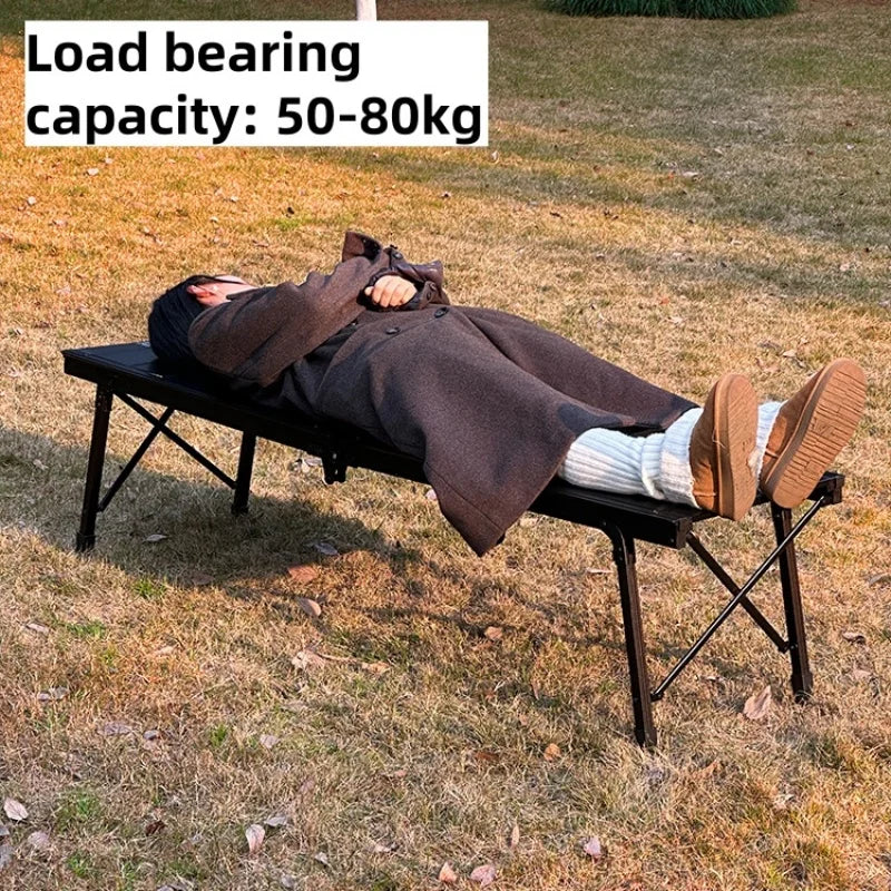 IGT 6 Unit Camping Table Aluminium Alloy Portable Folding BBQ Picnic Desk Outdoor Ultralight Table Black 168 × 42 × 61cm