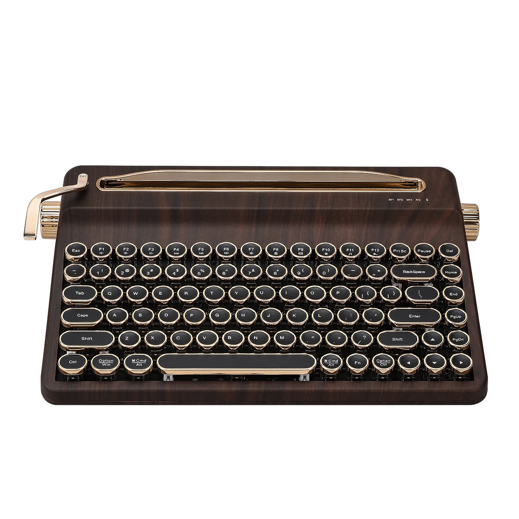 Mechanical Keyboard Wireless QMK VIA RGB Wood Grain for Mac & Windows with Cocoa Cream Linear Switches