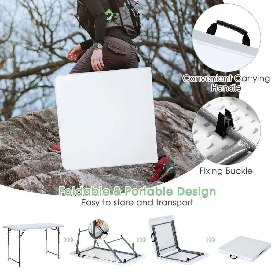 Folding Camping Table Outdoor Table Picnic Table Adjustable 55-90cm Height 1202x61cm For camping, picnics or parties