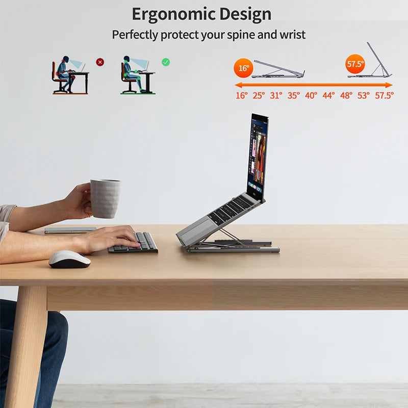 8 in 1 USB C Laptop Docking Station Stand Hub 2 USB 3.1 SD TF Card PD 100W Universal Dock for MacBook Silver 26.6×20.2×14.2cm