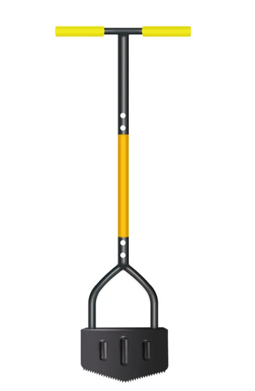 Garden Soil Aerator Lawn Hole Puncher Soil Loosening Tool Grass Aeration Spike Tool Yellow Black 97 × 22cm