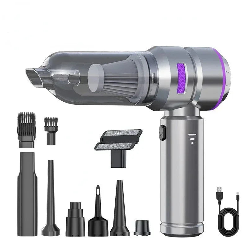 High Power Cordless Car Vacuum Cleaner Handheld Wireless Air Duster Brushless Motor Cleaning Machine Home Appliance Purple