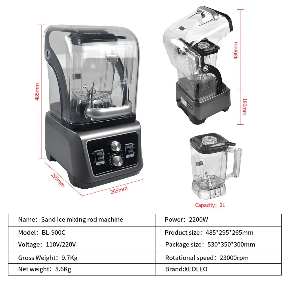 2L High-Power Blender with Smart Timer, Ice Crushing Function and AU Plug