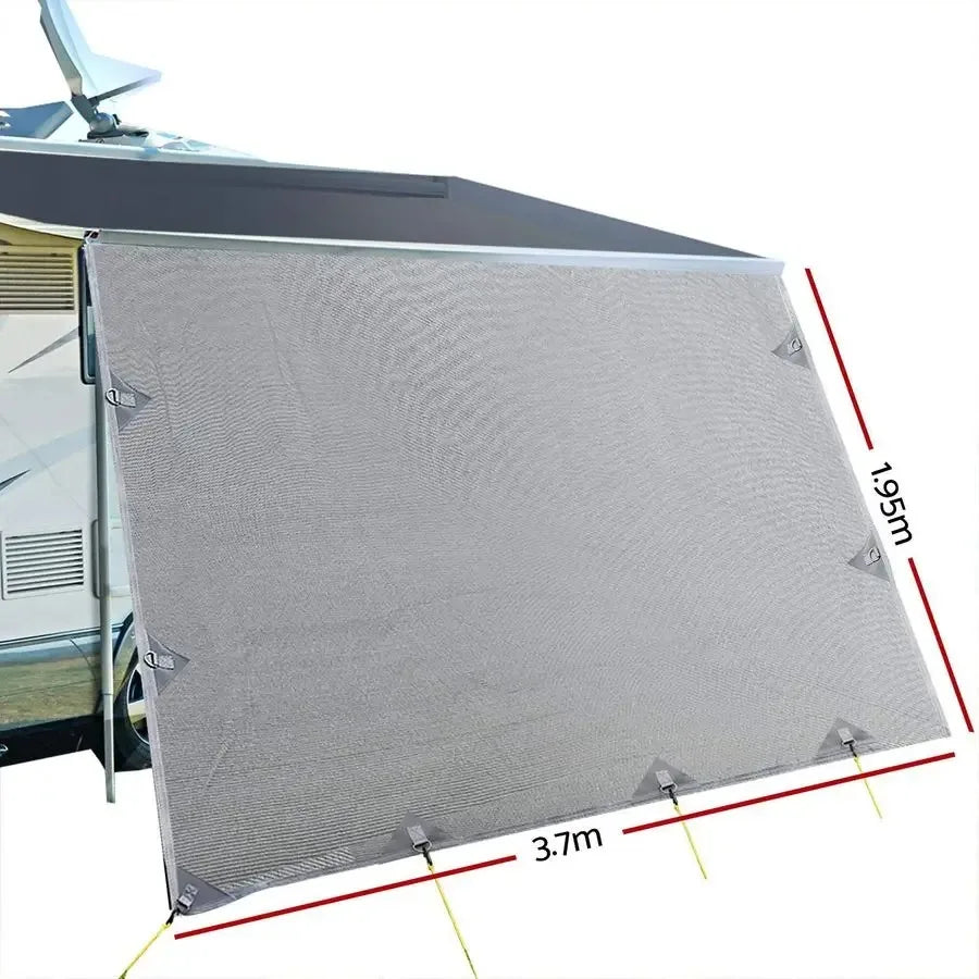 Caravan Awning Annexe Privacy screen 3.7x1.95m For Outdoor Travel, Garden, Balcony Grey