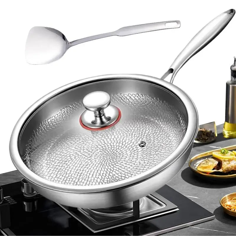 Titanium Frying Pan 28cm Non Stick Uncoated Steak and Pancake Skillet for Gas Stove Cooking