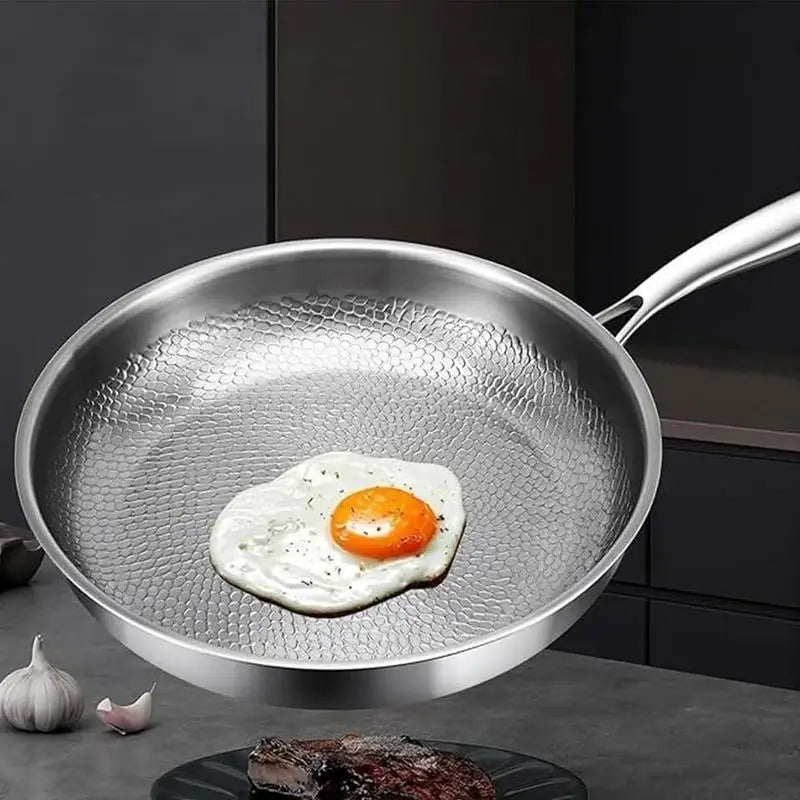 Titanium Frying Pan 28cm Non Stick Uncoated Steak and Pancake Skillet for Gas Stove Cooking