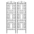 Garden Trellis Set of 2 Outdoor Privacy Trellis Climbing Plant and Vine Support For Vines, Vegetables and Flowers Black 50x159cm