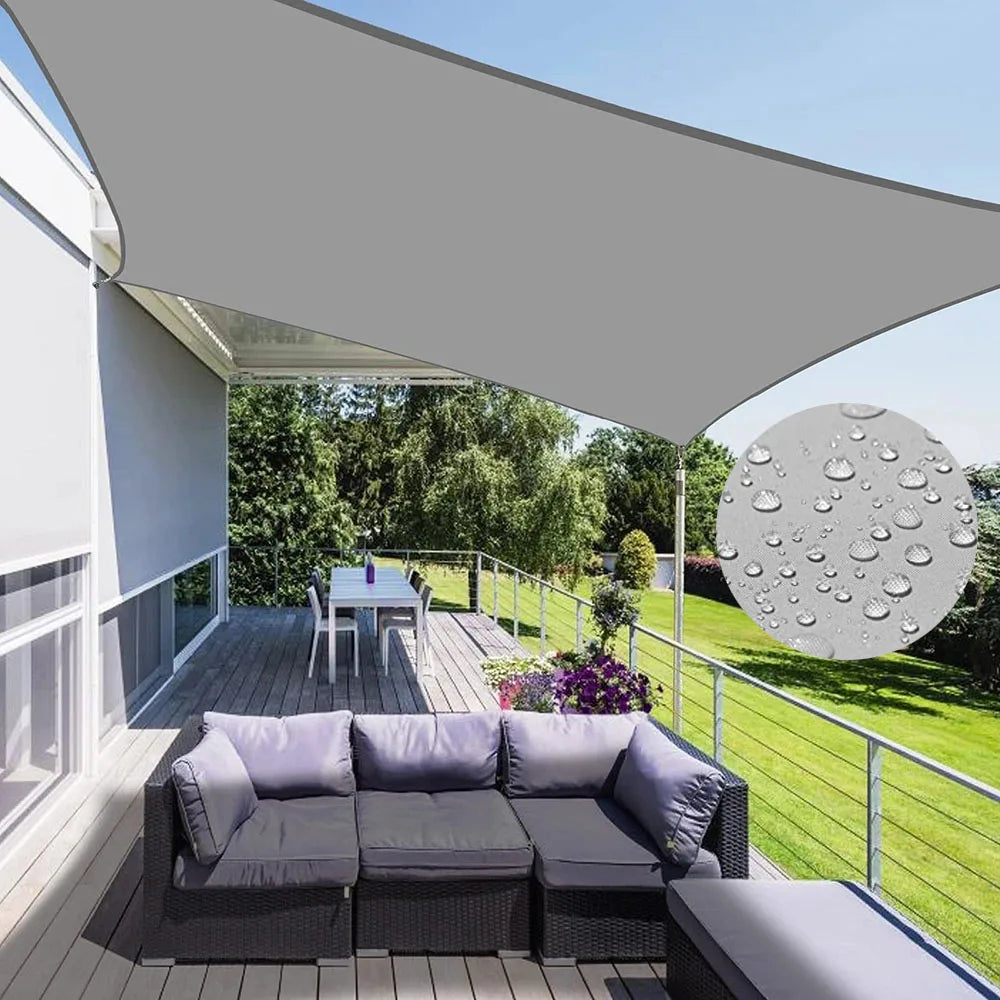 Outdoor Shade Sail Grey Garden Patio Shade Waterproof UV-Proof 300x200cm Terrace Carport Backyard