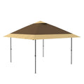 Pop-Up Gazebo Outdoor Canopy Tent Includes Sandbags Suitable for Patio, Lawn, Garden Brown 3.6x3.6m