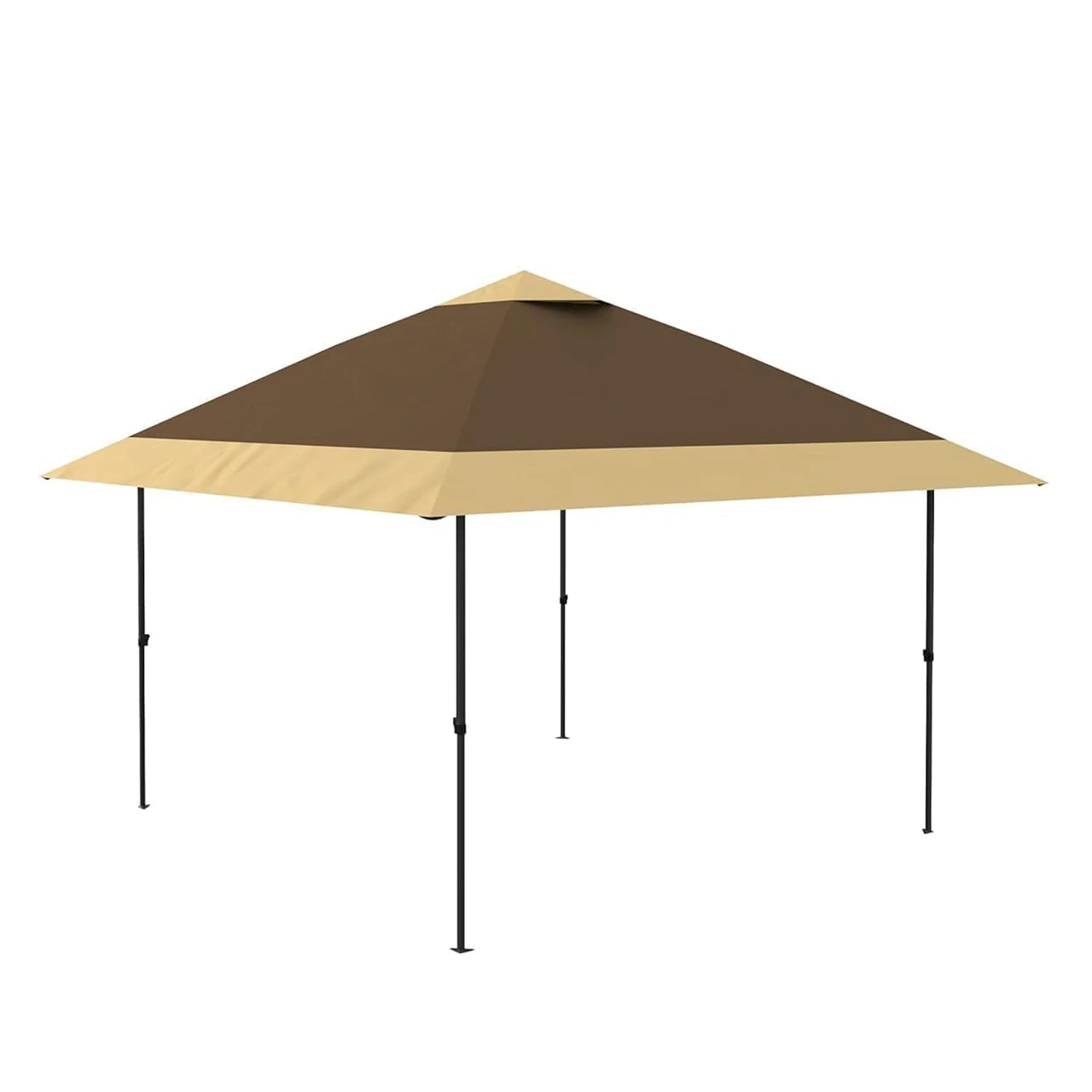 Pop-Up Gazebo Outdoor Canopy Tent Includes Sandbags Suitable for Patio, Lawn, Garden Brown 3.6x3.6m