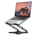 DT-02B Adjustable Aluminum Alloy Laptop Tablet Stand Portable Folding Cooling Holder Support up to 43cm Devices Black 25cm