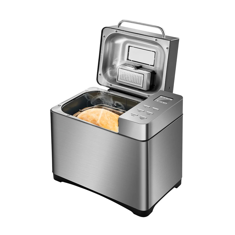 Stainless Steel 1KG 19-in-1 Automatic Bread Maker 650W Programmable Bread Machine Fruit Nut Dispenser AU 34×21×31cm