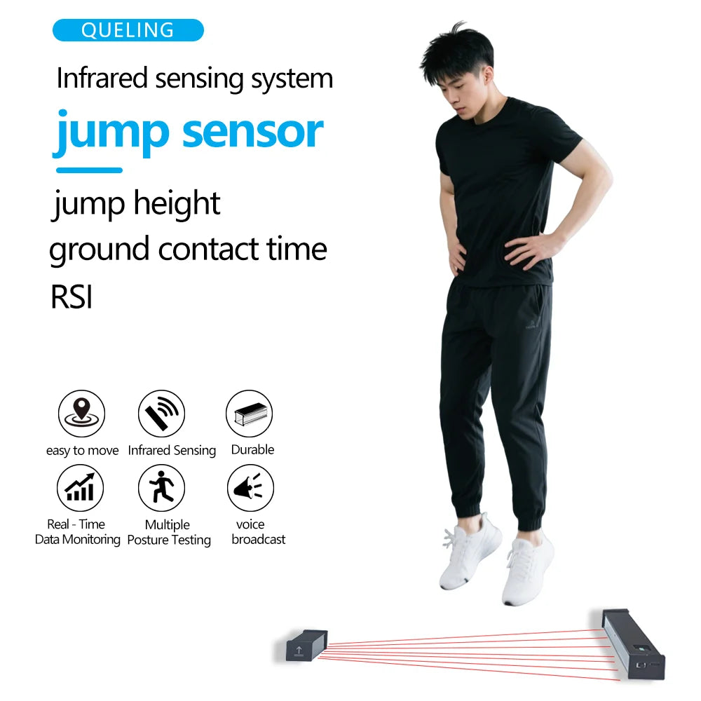 Jump Performance Sensor GT01 Bluetooth Jump Tester with RSI Ground Contact Time and Real Time Data Monitoring