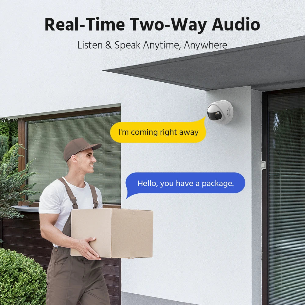 6MP Dual Lens Security Camera 180° Panorama CCTV Camera with Colour Night Vision Human and Vehicle Detection IP67 ONVIF White