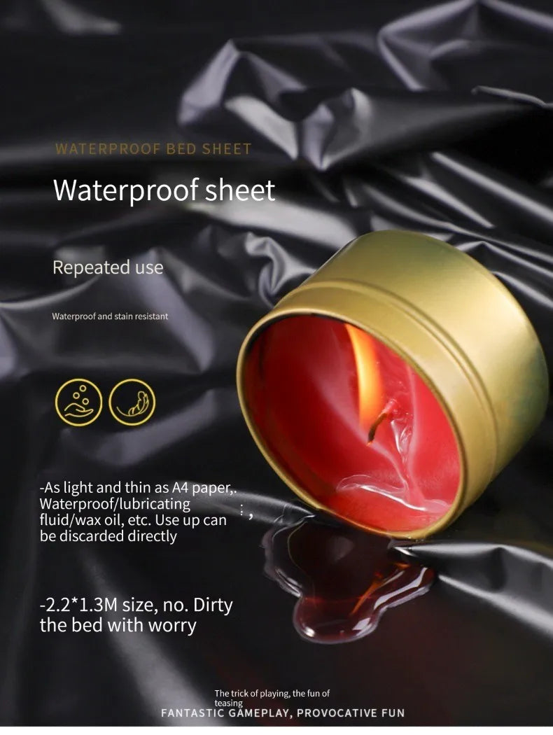Reusable Waterproof Bed Sheet Oil Resistant Adult Massage Sheet Couples Bedding Cover Black 130×220cm