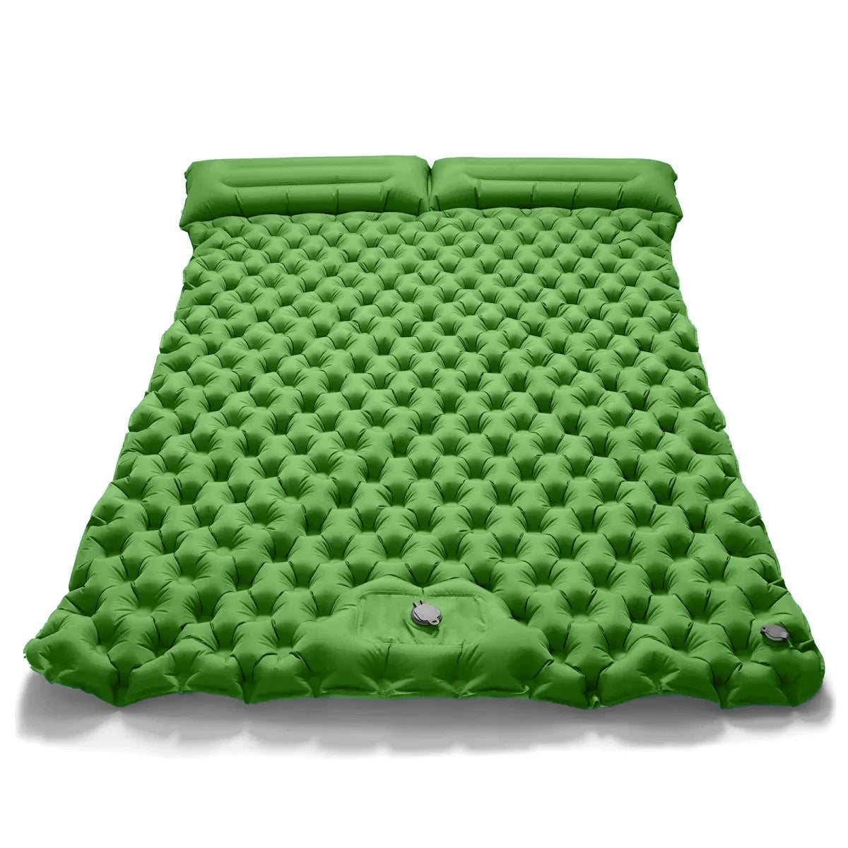 Outdoor Camping Double Inflatable Mattress Extra Wide Sleeping Pad Ultralight Folding Bed Mat Car Travel Sleeping Mat Army Green