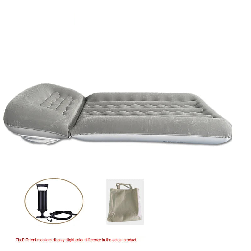 Foldable Inflatable Air Mattress Adjustable Sofa Bed in Grey with Hand Pump