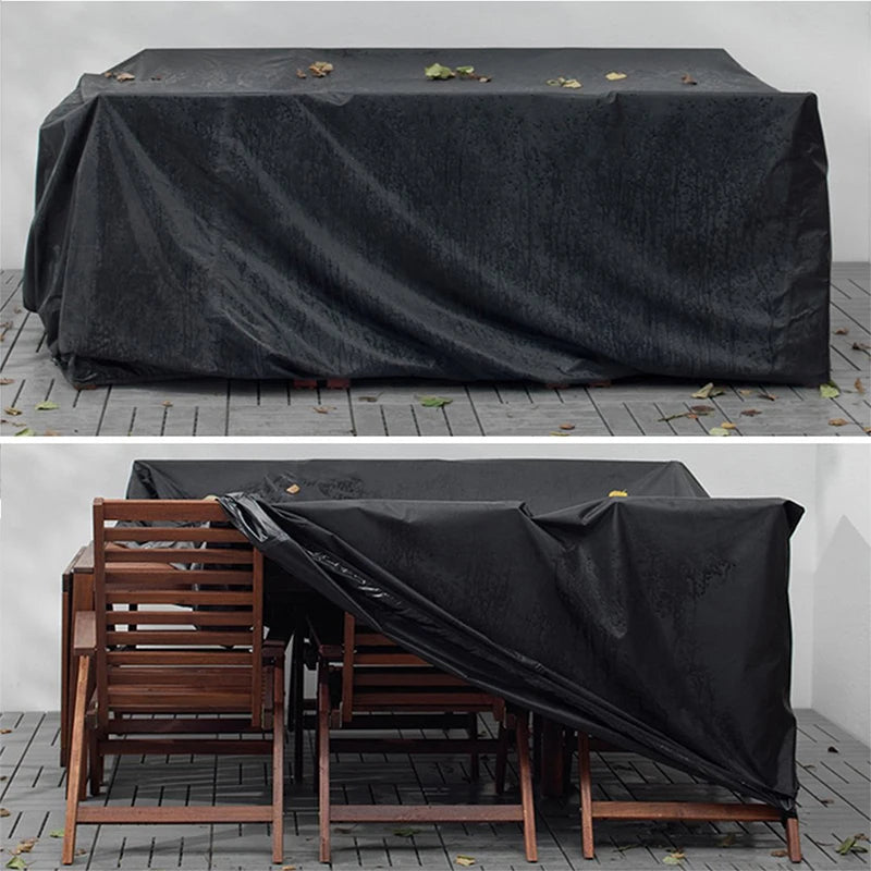 Outdoor Furniture Cover Waterproof Patio Protector UV and Rain Resistant Black 270 × 180 × 89 cm