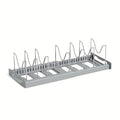 Expandable Kitchen Cabinet Pot Organizer Rack Adjustable Divider Storage Shelf for Pots Pans Cookware Organizer Gray