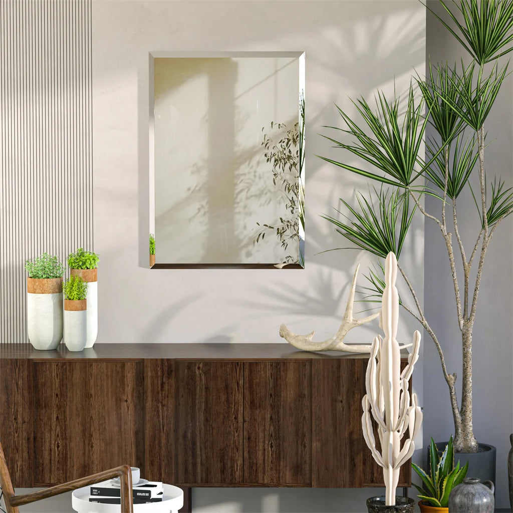 Bathroom Mirror Rectangular Shatterproof Wall Hanging Vanity Mirror 50x70cm
