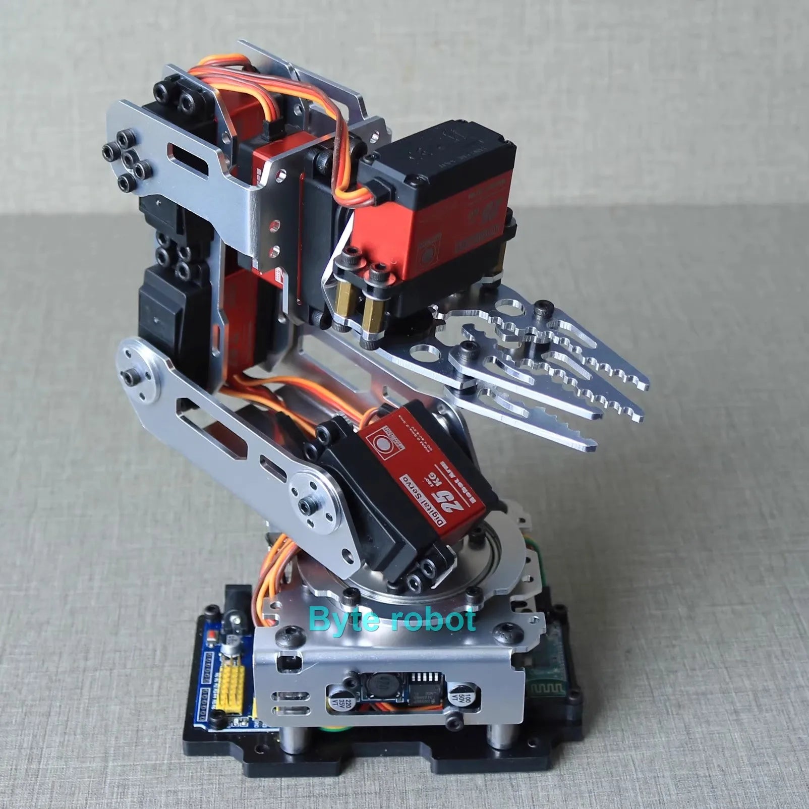 Robotic Arm Kit with APP Control Arduino Compatible Metal Robot Arm with 25KG Servos and Gripper Full Set