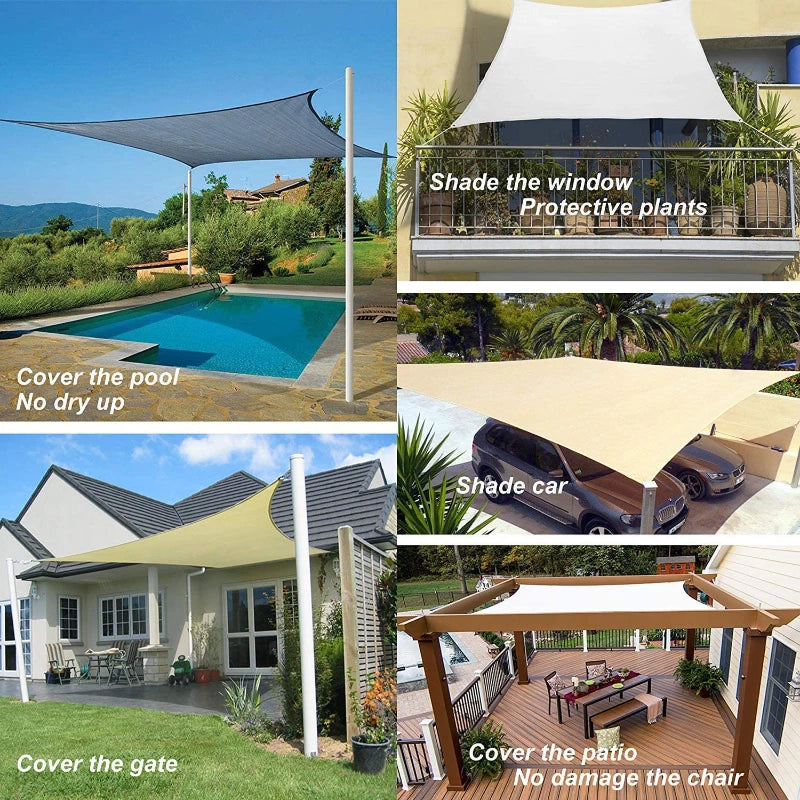 Outdoor Shade Sail Beige Garden Patio Shade Waterproof UV-Proof 300x250cm Terrace Carport Backyard