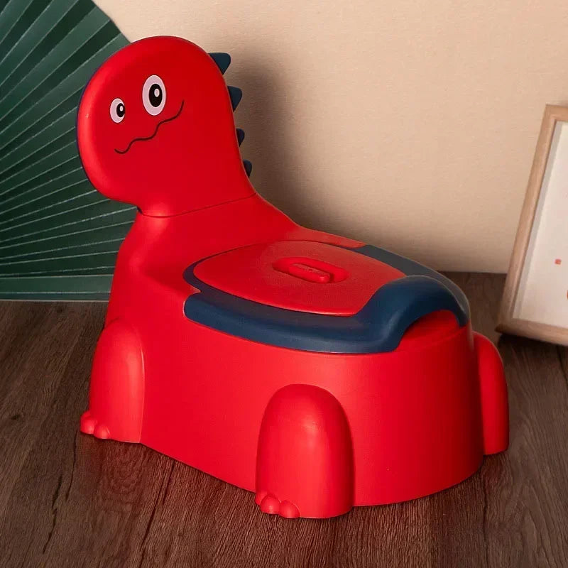 Cartoon Dinosaur Baby Potty Toddler Toilet Training Seat Splash Proof Urinal Beginner Toilet for Boys Girls Red 32.5×24.5×32cm