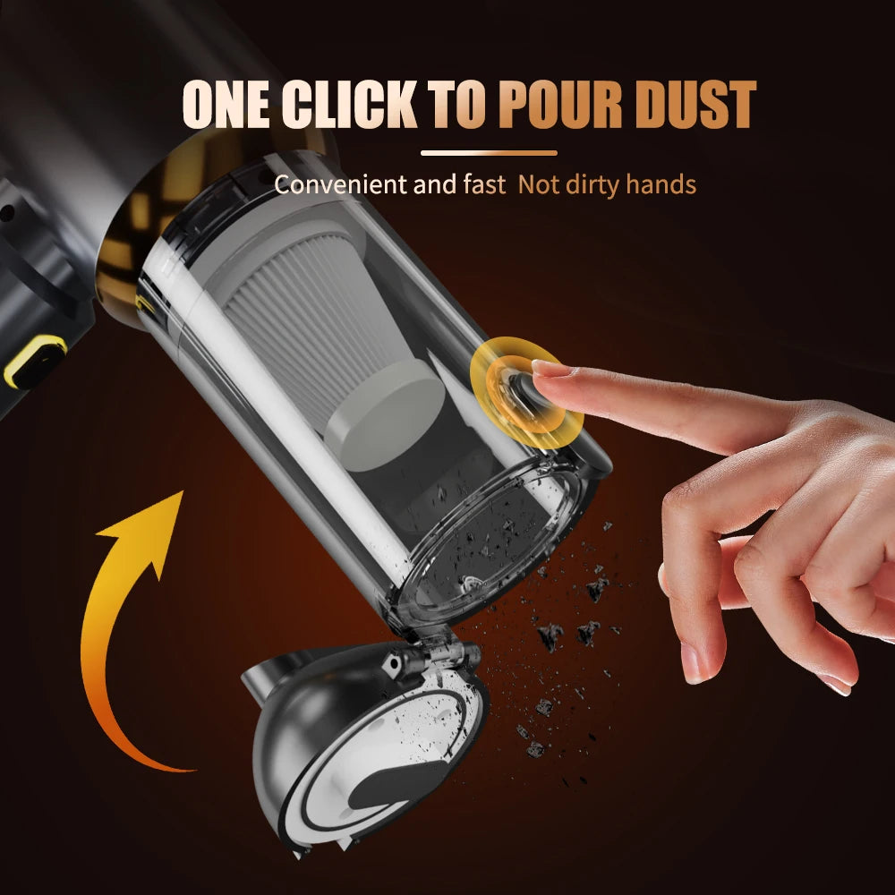 MAX 998000Pa Cordless Car Vacuum Cleaner Strong Suction Handheld Portable Wireless Cleaning Machine Silver