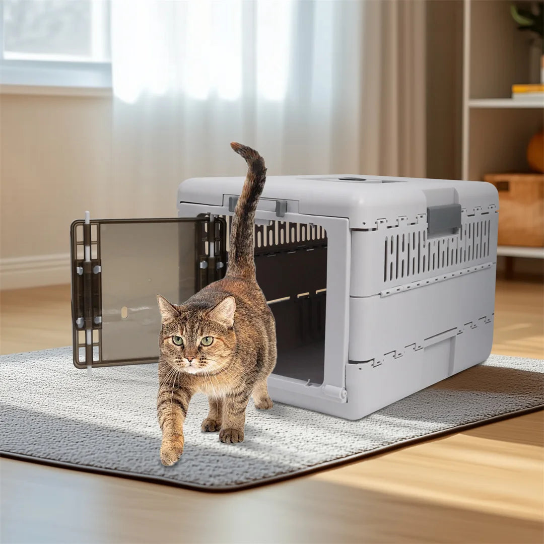 Foldable Large Cat Litter Box with Lid Drawered Litter Enclosure Box 48x32x31.5cm
