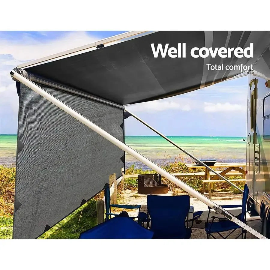 Caravan Awning Annexe Privacy screen 3.7x1.95m For Outdoor Travel, Garden, Balcony Grey