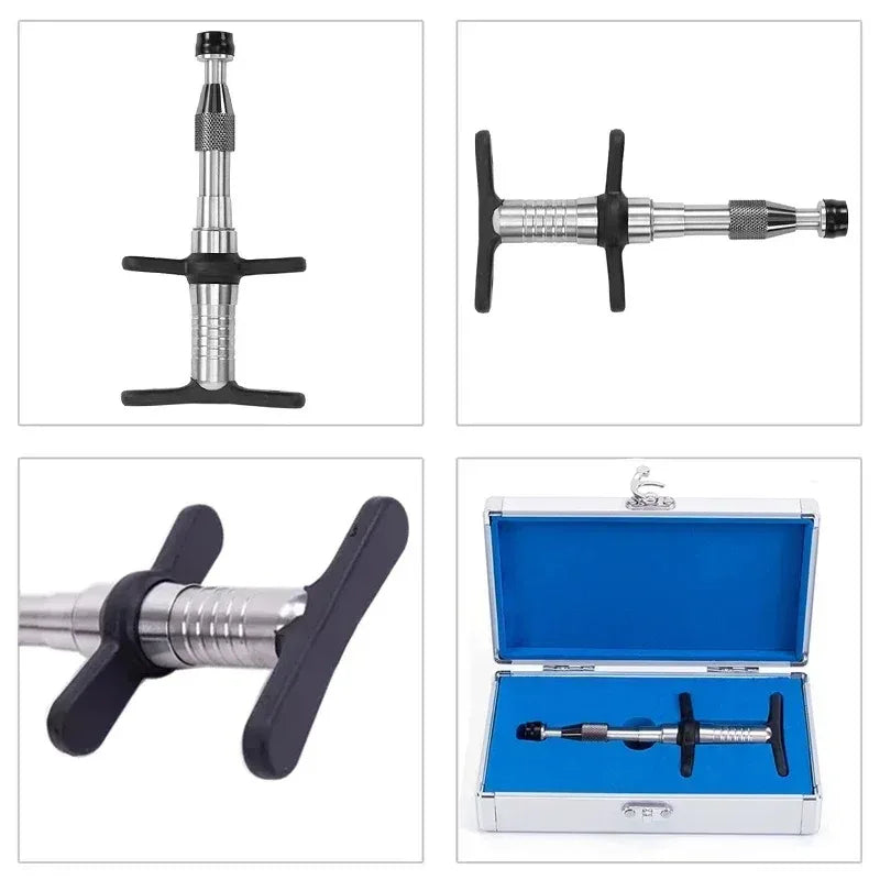 Manual Chiropractic Adjustment Tool Stainless Steel Spring-Loaded Massage Therapy Device 15.5x7.5cm Silver