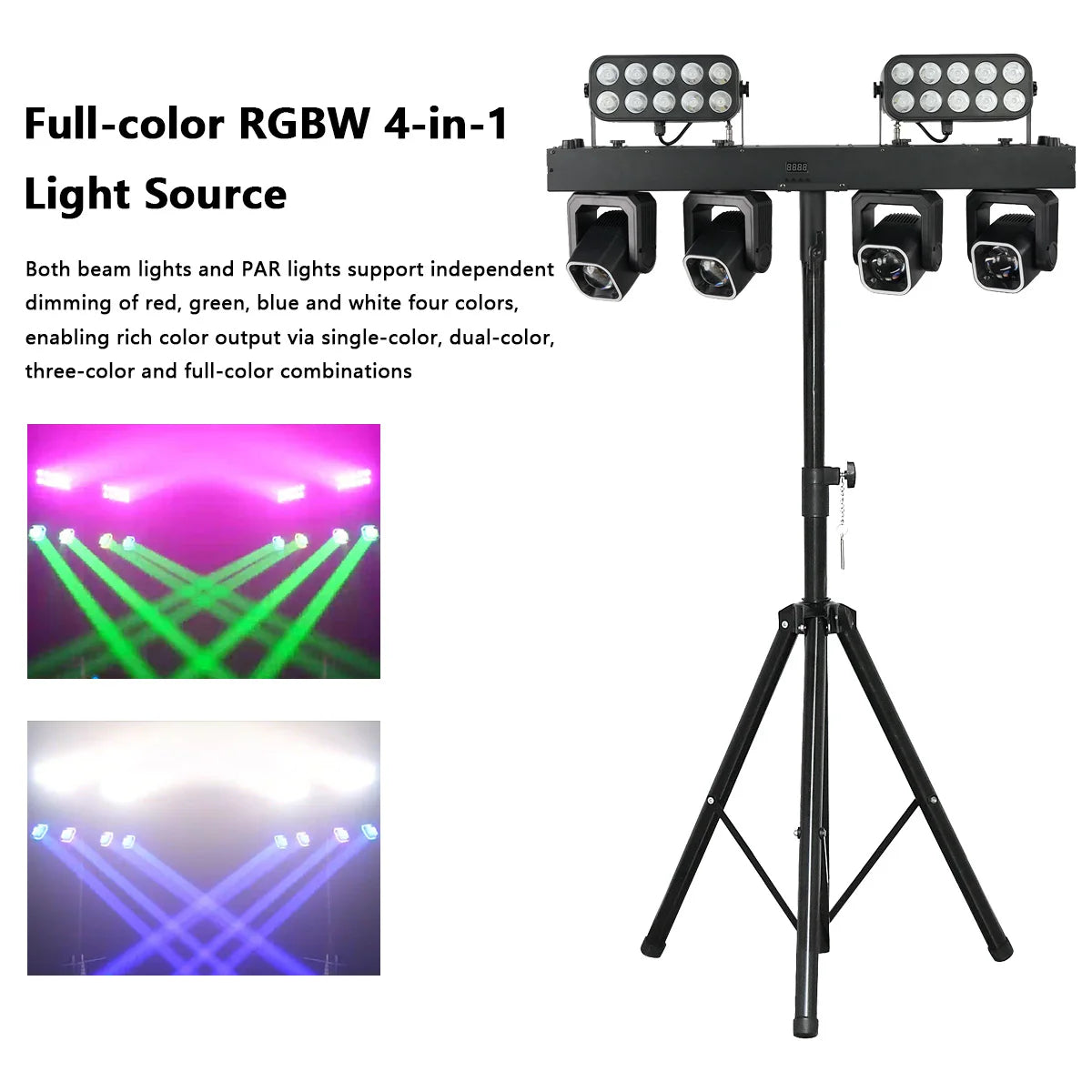 400W LED Stage Light RGBW DMX512 DJ Club Event Lighting Sound Activated Dimming Party Lamp 100-240V AU Plug 195x75.5cm