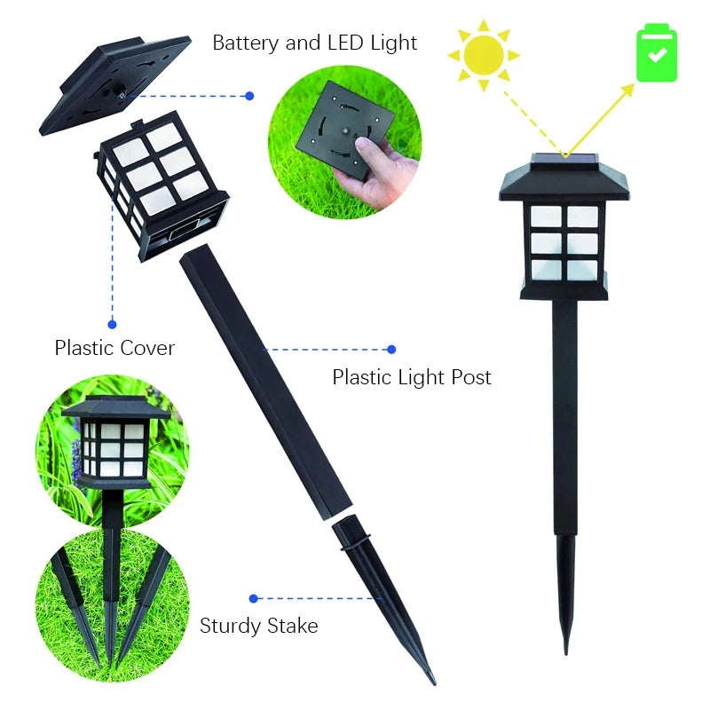 Solar Pathway Lights 8 Pack Waterproof LED Garden Lawn Lights for Walkway Driveway Patio Landscape White Light